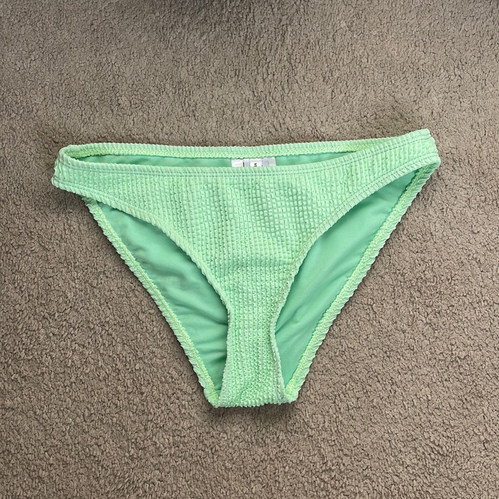 Lulus Light Green Ribbed Bikini Bottoms - Size S
